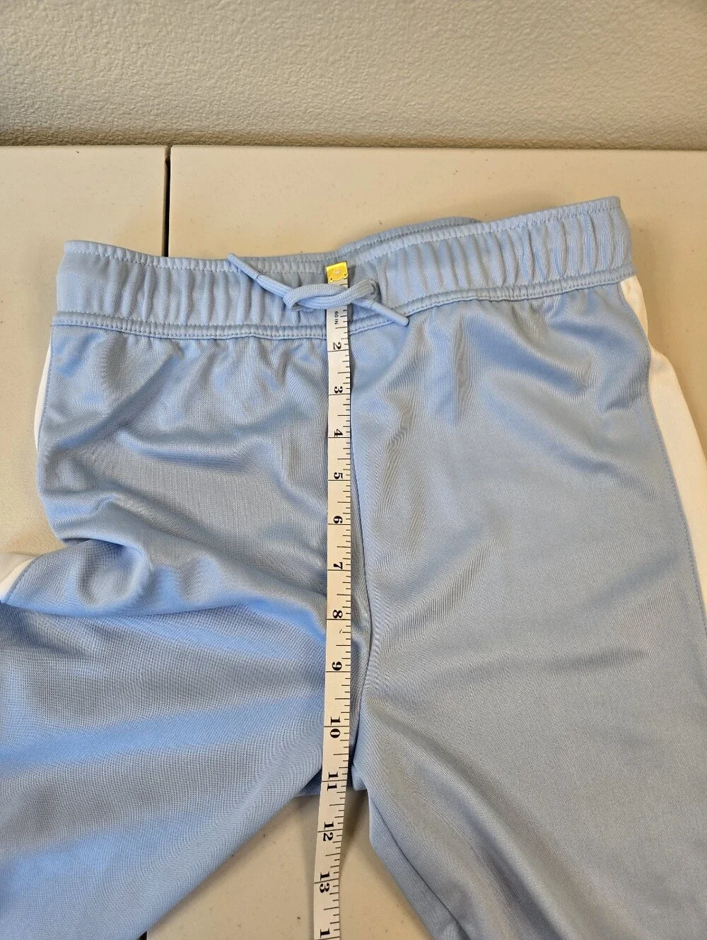 Converse Girl's Light Blue Snap Leg Track Pants White Side Stripe Size Large